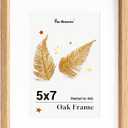 Fun Memories 5x7 Oak Picture Frame for Wall, 5x7 Frame with Matted to 4x6, Solid Wood Picture Frames for Wall Art Photo and Prints (Beige, 1 Pack)