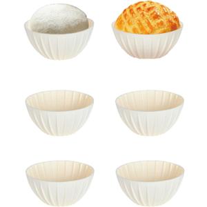 Mini Banneton Basket,6 Pcs 5 Inch Small Sourdough Banneton Bread Proofing Basket Set Round Proofing Bowl for Sourdough Loaf Pans Bread Baking Supplies (Beige)