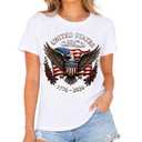 250 Anniversary USA T Shirt for Women, 4th of July Patriotic American Flag Eagle Graphic Tee, USA 250th Anniversary 1776-2026 Shirt, Short Sleeve Tops L (L)
