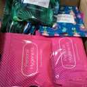 60-Pack Bulk Menstrual Care Kits - Individually Wrapped Packs with Tampon, Maxi Pad, Feminine Wipes & Alcohol Hand Wipe - for Schools, Government Agencies, Shelters & Charities - Assorted Colors