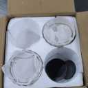 TAMAYKIM 4.5 Inch Ceramic Plant Pots with Drainage Holes, Serrated Relief Design Small Flower Planter with Tray for Indoor/Outdoor Planting, Best for Succulent, Cactus & Herbs, White, Set of 4