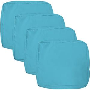 VAKADO Outdoor Patio Furniture Chair Cushion Replacement Covers Set of 4 Waterproof Decorative Cushion Cases Decor for Bench Garden Porch Couch Tent(Turquoise, 24"X24"X4")