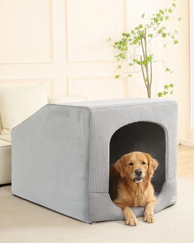 Hovicaed Indoor Dog House for Extra Large Medium Small Sized Dogs - Washable Removable Cushion and Cover Pet Orthopedic Dog Bed, Inside Dog House Large Space Strong Support, Cat Cute Tent Cave (XXL)