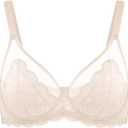 HSIA Minimizer Bras for Women Large Bust Full Coverage Lace Plus Size Bra - Mermaid Scales (36C, Light Pink)