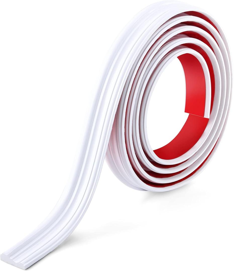 Gaahing Peel and Stick Wall Molding Trim & Chair Rail, Self-Adhesive Panel Moulding, DIY Home Decor on Cabinet Door Mirror Frame, 9.8ft x 1.6in (White)