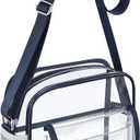 SPODEARS Clear Crossbody Bag for Stadium Events & Concerts - Adjustable Shoulder Strap Purse with 1 Bottle Holder (Medium, Navy)
