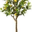 Artificial Lemon Tree 4FT, Faux Lemon Tree with Fake Lemons Floor Plants Artificial Plastic Lemon Fruit Tree for Home Decor Living Room Office (4 FT)