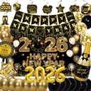 New Years Eve Party Supplies 2026 with happy New Year Banner,Backdrop,Balloons,for New Year Party Decorations