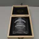 LIGHTEN LIFE Good Luck Finding Better Coworkers Than Us Whiskey Glass 12 oz,Novelty Coworker Leaving Gift in Valued Wooden Box,Farewell Gift for Coworker Boss Colleague Friend Men