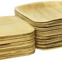 Palm Leaf Plates Disposable Bamboo Earth-Friendly Compostable Palm Plates. 10 Inch,8 Inch Inch Party Pack. 25 of Each Size. Biodegradable. (PalmPack25CT Square 10 and 25Ct- 8inch) (large)