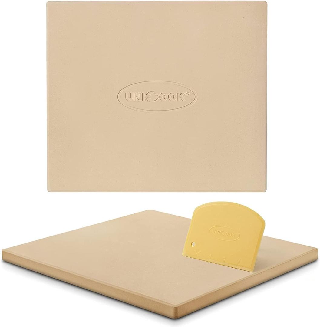 Unicook Large Pizza Stone for Oven and Grill, Heavy Duty Baking Stone for Bread, Thermal Shock Resistant Cordierite Pizza Pan, 16 x 14 Inch Rectangular