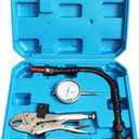 Disc Brake Rotor Gauge Ball Joint Prop Shaft Runout Flatness Measure Tool with Flexible Arm Tight Grip Locking Vise blue case