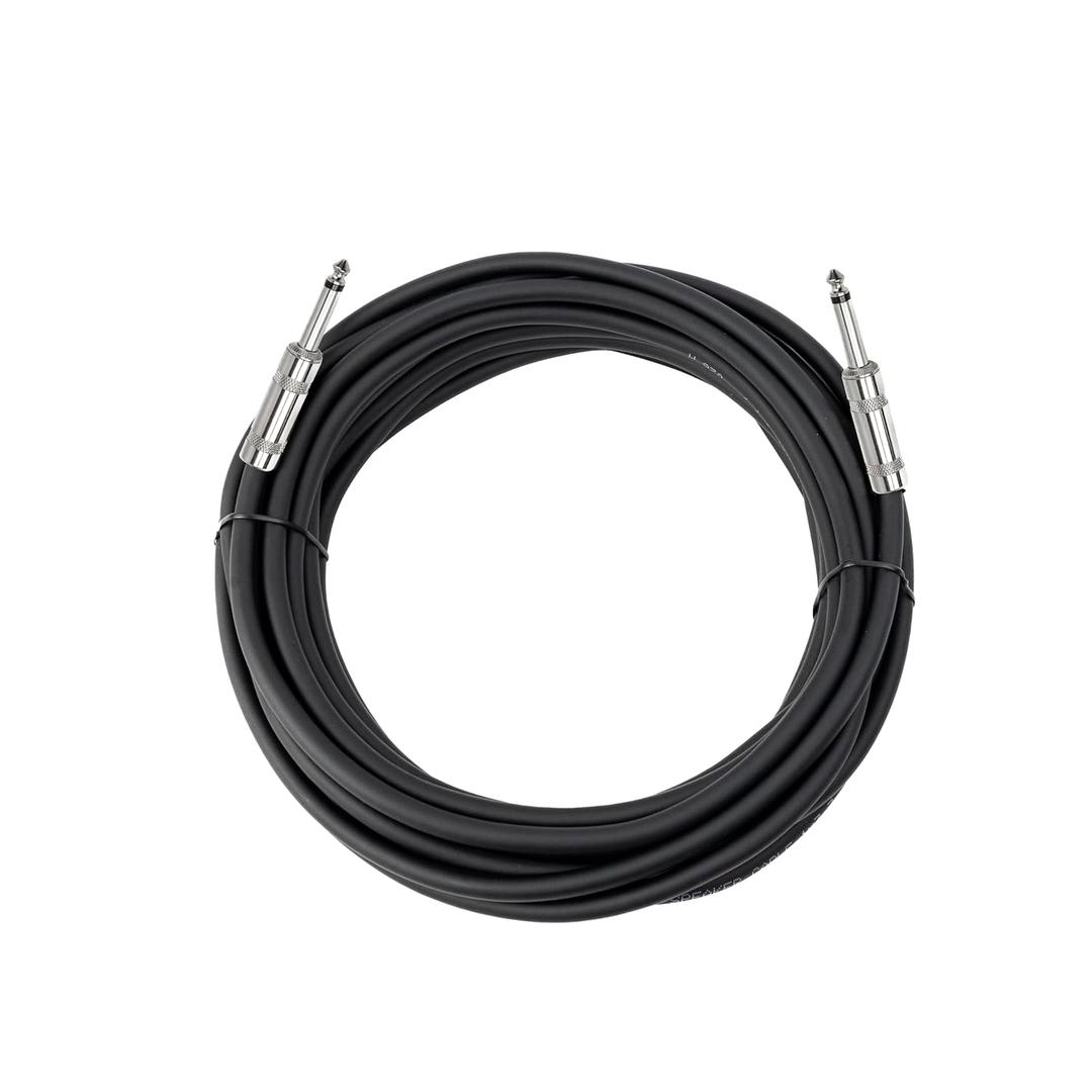 15ft 12AWG Speaker Cable 1/4" TS to 1/4" [True OFC Pure Copper, NOT CCA] Heavy Duty Audio Wire for Guitar Amp, PA System, Stage Monitor & Church - Gold Plated Tips (Single)
