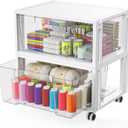 Extra Large Storage Drawer Cart, Storage Boxes 2 Tier-2 Drawer
With 1 Set Wheels, Stackable and Detachable Storage Unit, Home Kitchen Organizer for Art Craft Supplies Bedroom Bathroom