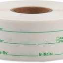 L LIKED 500 Stickers Use by 1 x 2 Inch Dissolvable Labels for Food Containers Prep roll of 500 (Green)
