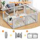 Foldable Baby Playpen with Mat, 71"x59" Playpen for Babies and Toddlers, Large Collapsible Play Pen, Portable Safe Play Yard with Gate, Breathable Mesh, Anti-Fall