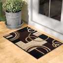GLORY RUGS Area Rug 2x3 Door Mat Brown Geometric Soft Floor Carpet with Premium Fluffy Texture for Indoor Living Dining Room and Bedroom Area