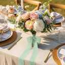 2 x YANGTE Handmade Chiffon Silk Ribbon Fringe 1.5 Inch x 4 Rolls Total 28 Yd Frayed Edges Ribbons for Gift Wrapping, Wedding Invitations, Bridal Bouquets, DIY Crafts, Home Decor (Ivory & Green & Blue)