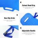 YHK Transfer Board and Slide Board with Straps, Plastic Slide Board for Transferring, Slide Assist Device for Seniors Transfer to Bed, Wheelchair, Toilet, Car, Hold up to 308 lbs, Blue