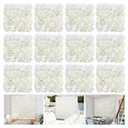 RIDDSEE 12pcs Flower Wall Backdrop16.5 x16.5 Artificial Floral Panels-White
