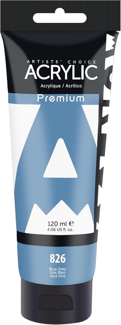 AUREUO Blue Grey Acrylic Paint, 4 Fl Oz / 120ml Single Tube, Rich Pigment Art Craft Paints for Canvas, Rocks, Wood, Ceramic, Fabric - Art Supplies for Beginners, Professionals, Artists