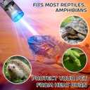 VIHOSE 2 Pcs Reptile Heat Lamp Guard with 150W Ceramic Heat Emitter Basking Anti Scald Heating Lamp Holder Mesh Cage Reptile Protection Lampshades for Lizard Snake Chick, Bulb Not Included