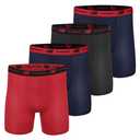 New Balance Men's Mesh 5" with No Fly Boxer Brief (4-Pack), Navy/Black/Team Red/Navy, X-Large