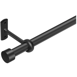  Black Curtain Rods for Windows 32-240 Inches (2.5-20 Ft) Adjustable Heavy Duty Drapery Rod, Extra Long Black Steel Curtain Rods