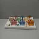 Physkoa Colored Burgendy Wine Glasses Set 6-18oz HandBlown Colorful Wine Glass With Long Stem,Multi Color Mothers Day Wine Glasses Gift for Women Mom