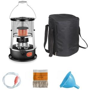 Kerosene Heater - Stainless Steel Portable Stove, Non-Electric Indoor Outdoor With Two Features for Camping, Patio, Garden, Cooking, Winter Heating, 2600W (Black Set)