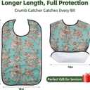 Adult Bibs for Women, 4-Pack 18"30" Waterproof&Washable Adult Bibs for Eating, Gifts for Elderly Women, Mom, and People with Disabilities