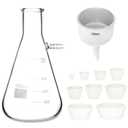 QWORK 1000ML Buchner Funnel Kit Filter Flask Set, 1L Vacuum Flask 80mm Funnel, Borosilicate Glass Heavy Wall Filtering Flask