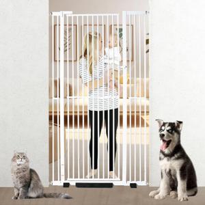 71 inch Extra Tall Cat Gate,Extra Wide Adjustable 29.92"-43",Pressure Mounted Walk Through Swing Safety Dog Pet Gates for Stairs, Doorways, Kitchen