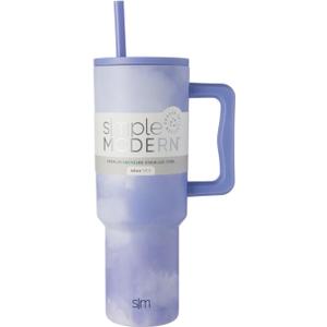 Simple Modern 40 oz Trek Tumbler with Handle and Straw Lid | Cup Holder Friendly Insulated Stainless Steel Travel Mug | Whimsical Tie Dye