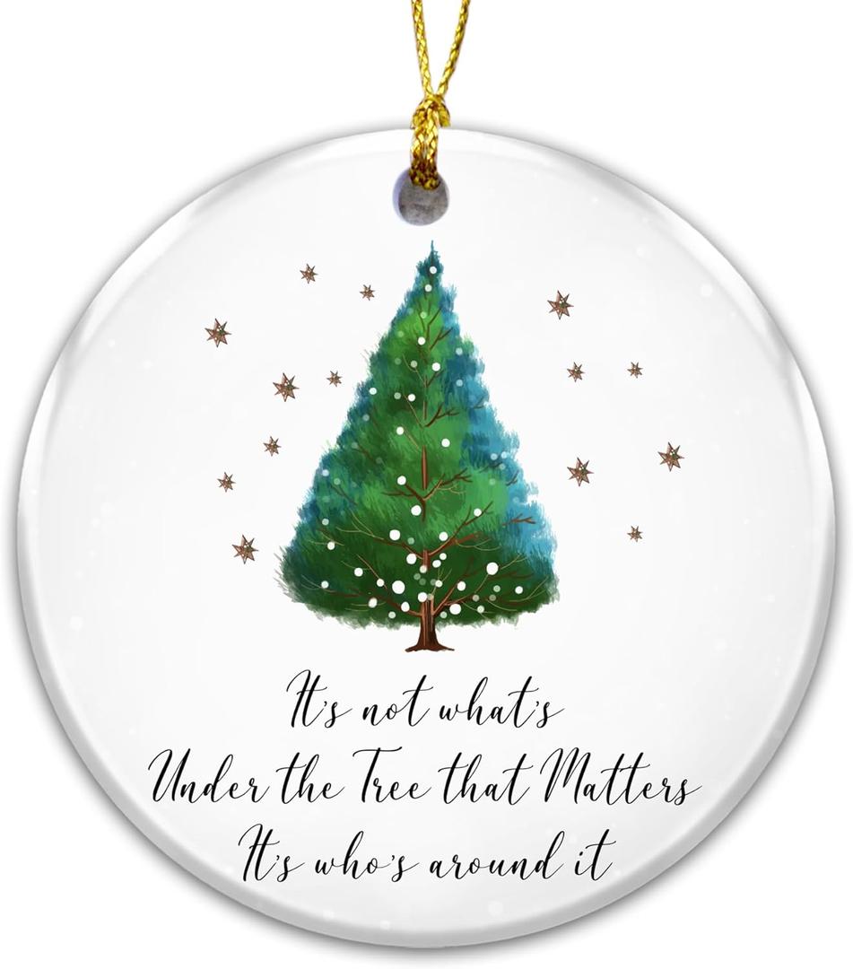 Family Ornament 2025, It's Not What's Under The Tree That Matters Ornament White Elephant Gift for Friends Meaningful Family Keepsake Gift for Loved Ones