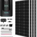 Renogy 400 Watt 12 Volt Premium 4 Pcs 100W Panel+40A MPPT Charge Controller+ Bluetooth Module Fuse+ Mounting Z Brackets+Adaptor Kit +Tray Cables Set, 400W, Grid 12V Solar Power System