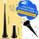 16 Pcs 24 Inch Collapsible Stadium Horn Vuvuzela Plastic Trumpet Horn Blow Horn Noisemakers for Sporting Events School Graduation Sports Games Themed Party Favors (Color set 1)