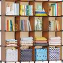 HOMIDEC Cube Storage Organizer 16-Cube Storage Shelf, Closet Organizer for Garment Racks, Closet Organizers and Storage with Metal Hammer, Bookshelf for Kids, (48.4 L x 12.2 W x 48.4 H Inches)