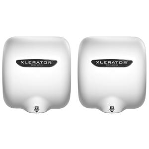 XLERATOR Excel Dryer XL-BW 1.1N High Speed Commercial Hand Dryer, White Thermoset Cover, Automatic Sensor, Surface Mounted, Noise Reduction Nozzle, LEED Credits, 208/277 Volts (2 Pack)