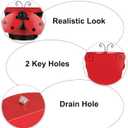 BAYN Set of 2 Ladybug Wall Hanging Planter Decor Art, Metal Wall Mounted Planters Garden Yard Decorative Flower Pot Indoor Outdoor Wall Planter Succulent Plant Container