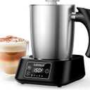 KIDISLE 5-in-1 Milk Frother and Steamer, 17oz Detachable Frother with Adjustable Temperature, Stainless Steel Milk Steamer, Hot & Cold Foam Maker for Coffee, Latte, Hot Chocolate, Dishwasher Safe