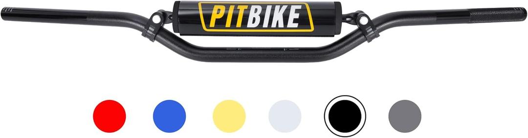 Motorcycle Handlebars 7/8 Inch,RUTU Universal Dirt Bike Handle Bar with Crossbar Pad Low-Rise Drag Bar for Motocross ATV Quad-Black