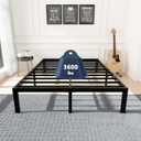 45MinST 3600lbs Heavy Duty Bed Frame,14 Inch Sturdy Steel Slat Mattress Foundation, Metal Reinforced Platform Box Spring Replacement, Easy Assembly with Quick Lock, Cal King