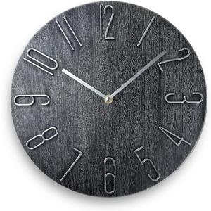12 Inch Wall Clock Silent Non Ticking, Preciser Modern Style Decor Clock for Home, Office, School, Kitchen, Bedroom, Living RoomGray