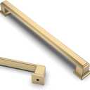 Asidrama 10 Pack 7.5 Inch(192mm) Brushed Brass Kitchen Cabinet Handles Cabinet Pulls Gold Kitchen Cabinet Hardware for Cupboard Drawer Pulls (7.5" Hole Center192mm)