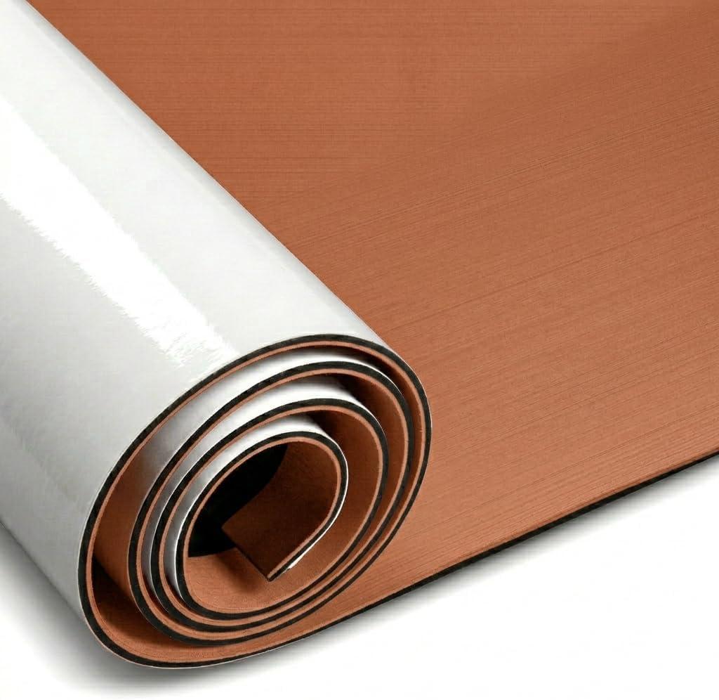 Fullfire Boat Flooring Eva Foam Decking Sheet, Brushed Marine Boat Deck Flooring with Self-Adhesive for Pontoon Bass Jon Boat Motorboat RV Yacht Kayak Floor 94"x47"/23.5"/16" (Brown)