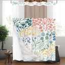 Tititex No Hooks Snap in Liner Colorful Coral Shower Curtain, Hotel Luxury Double Layers Waterproof Fabric & See-Through Top Window Bathroom Decorative 72x72 Inch