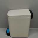 Cesun Small Bathroom Trash Can with Lid Soft Close, Step Pedal, 6 Liter / 1.6 Gallon Stainless Steel Garbage Can with Removable Inner Bucket, Anti-Fingerprint Finish (Creamy White)