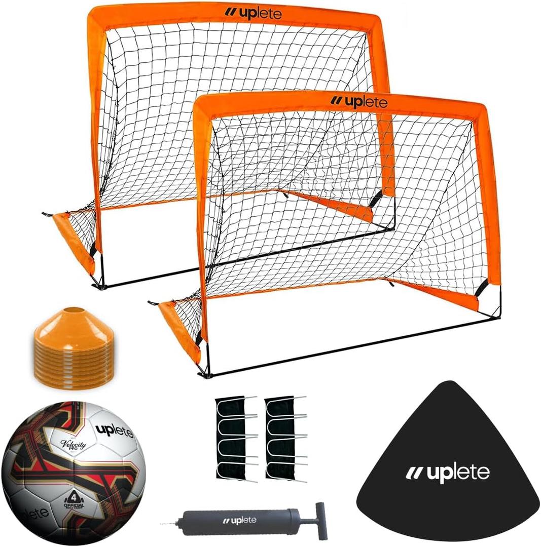 Portable Soccer Goals  Set of 2 & with Accessories | Durable, Easy-to-Set-Up Kids Soccer Nets for Backyard & Outdoor Play | Ideal Gift for Young Soccer Players