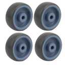 uxcell 2-inch Diameter TPR Wheel 6.35mm Bore Trolley Caster Pulley Roller 4pcs